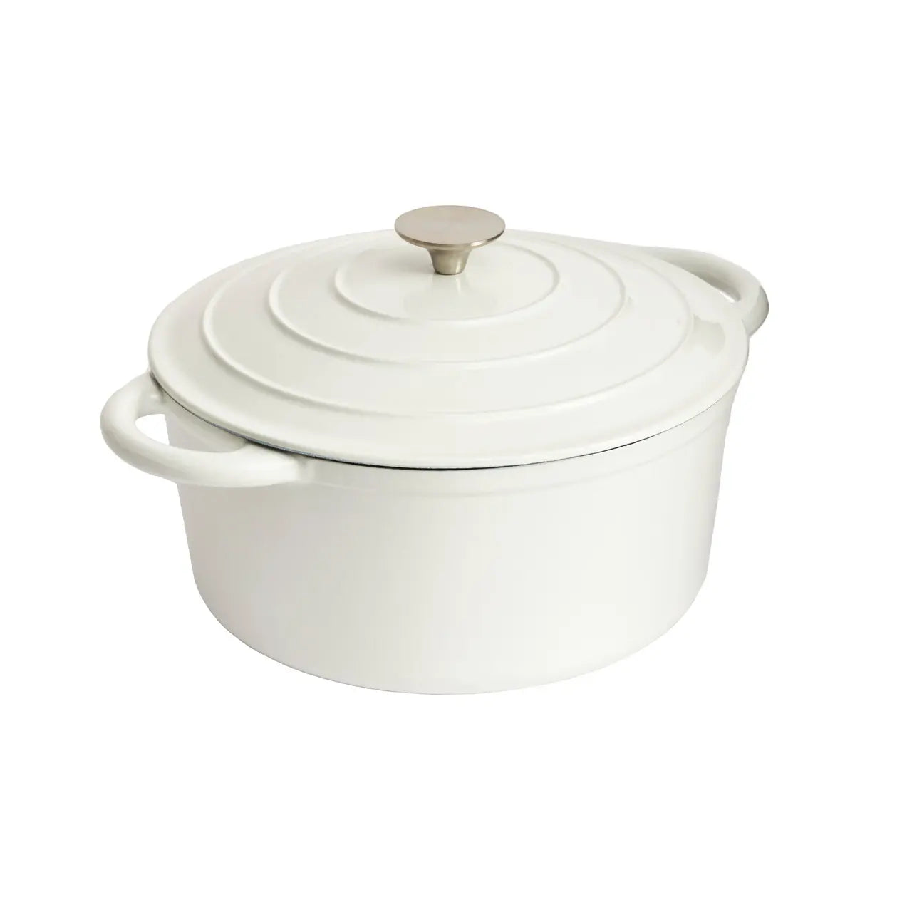 Enameled Cast Iron 9.5 inch Round Dutch Oven in White