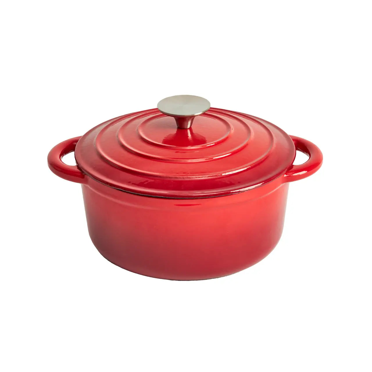 Enameled Cast Iron 8 1/4 inch Round Dutch Oven in Red