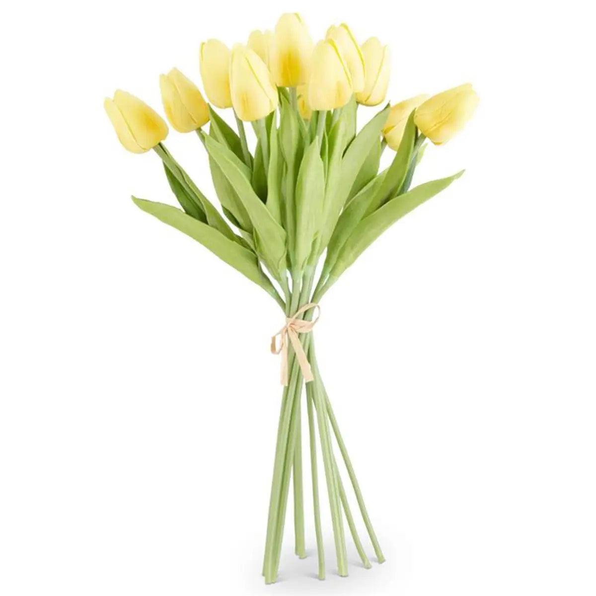 K K Interiors Light Yellow Real Touch Mini Tulip Bundle (12 stems)