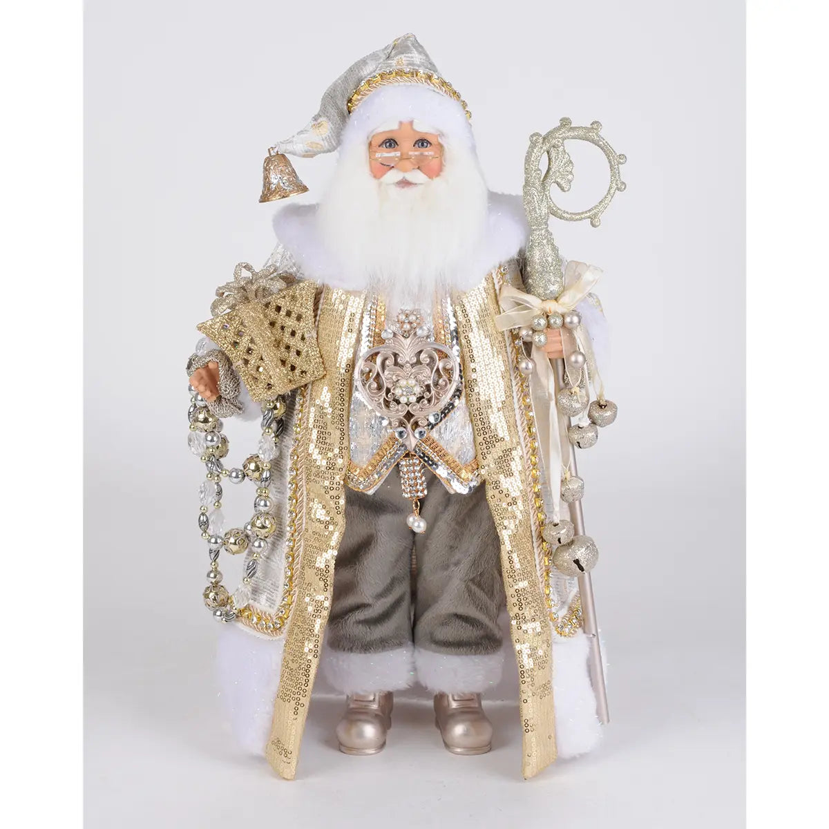 Karen Didion Ivory & Gold Santa Figurine