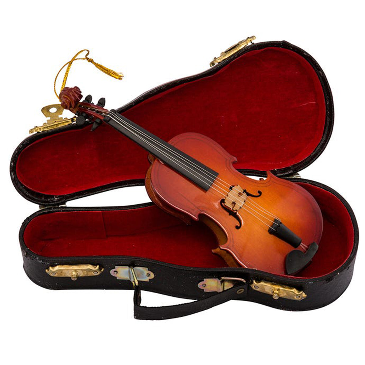 Kurt Adler 5.5"Wood Violin W/Bow Orn