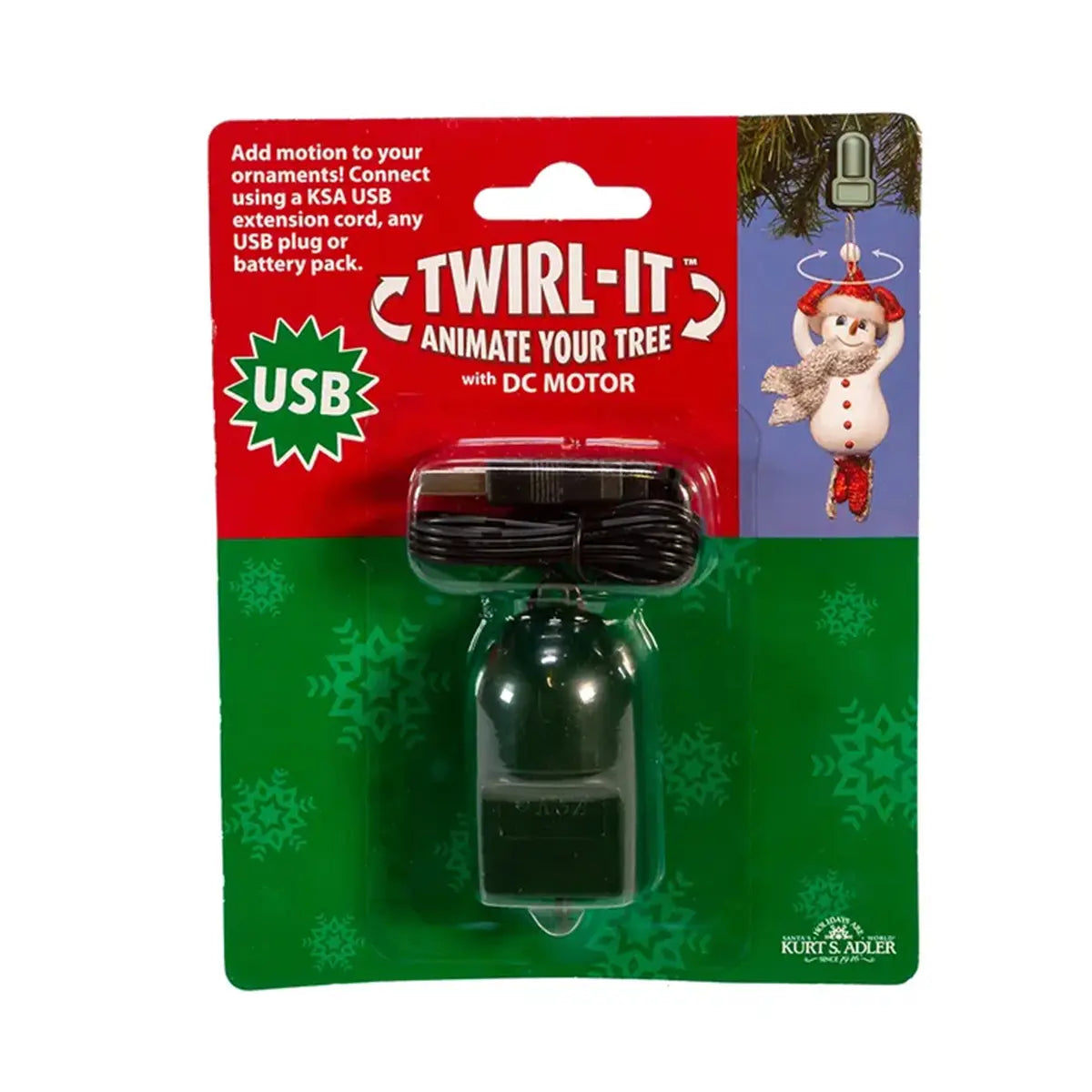Kurt Adler USB Twirl-It With Dc Motor And 24 in Length Between USB and Rotary