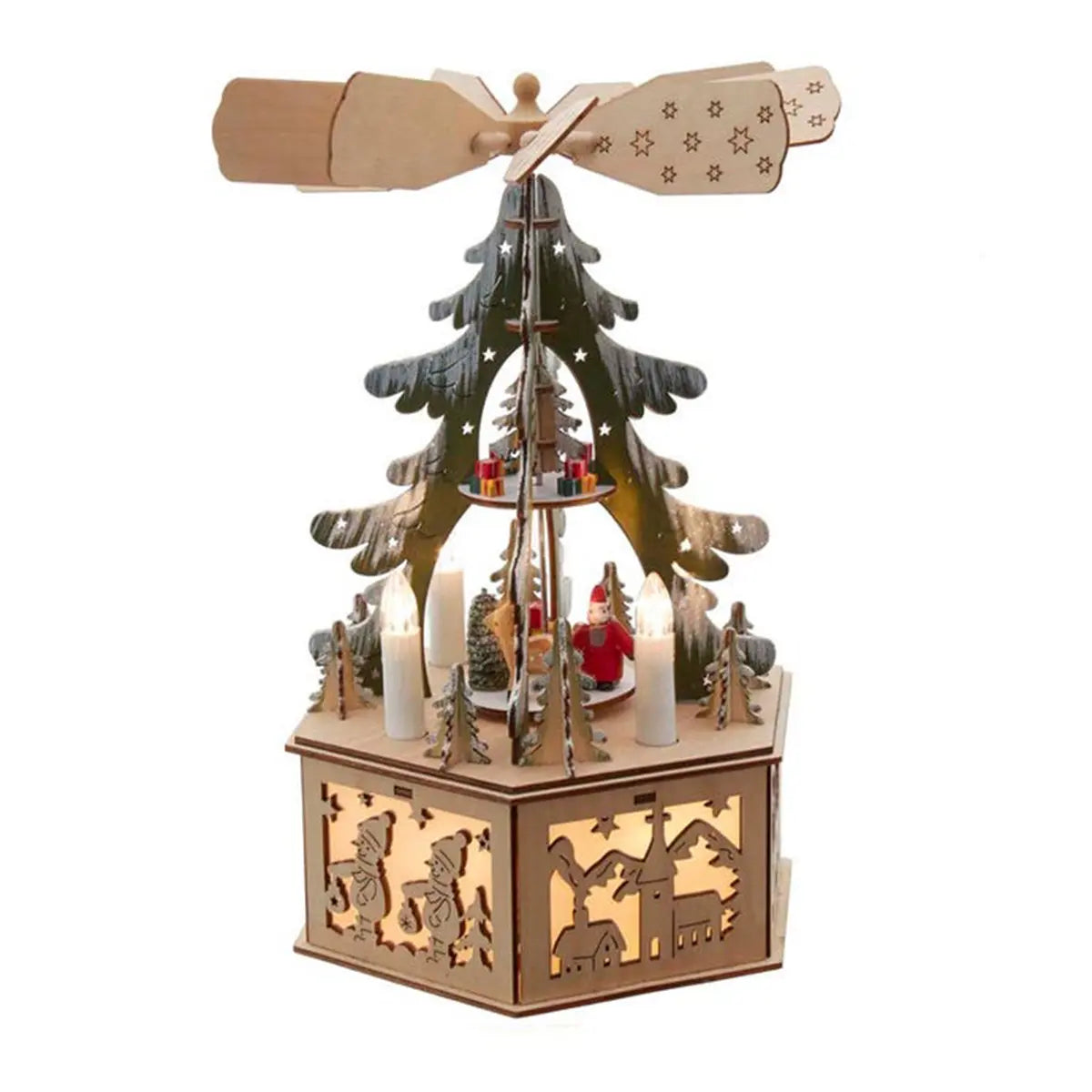 Kurt Adler Battery-Operated Musical LED Christmas Tree Windmill Scene