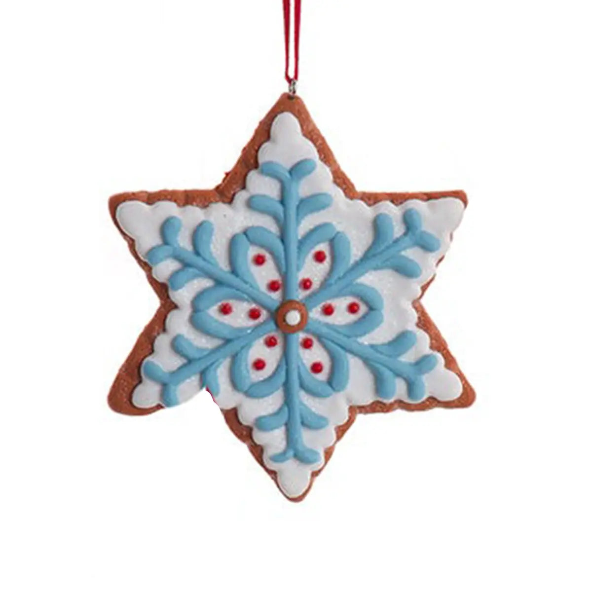 Kurt Adler 4in Frosted Star Cookie Blue Ornament