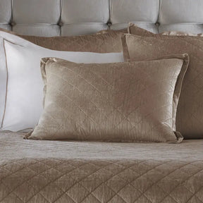 Lili Alessandra Chloe Diamond Quilted Pillow Collection in Fawn