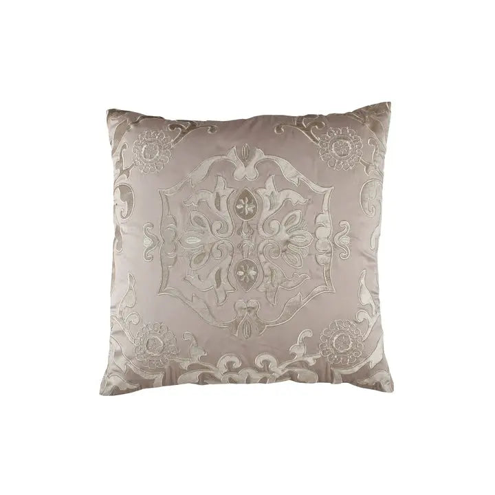 Lili Alessandra Morocco Square Pillow in Taupe and Fawn