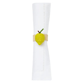 Mode Living Orchard Napkin Ring with Lemon on a napkin