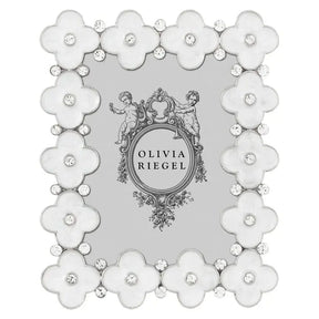 Olivia Riegel White Enamel Clover 2.5 x 3.5 Frame 