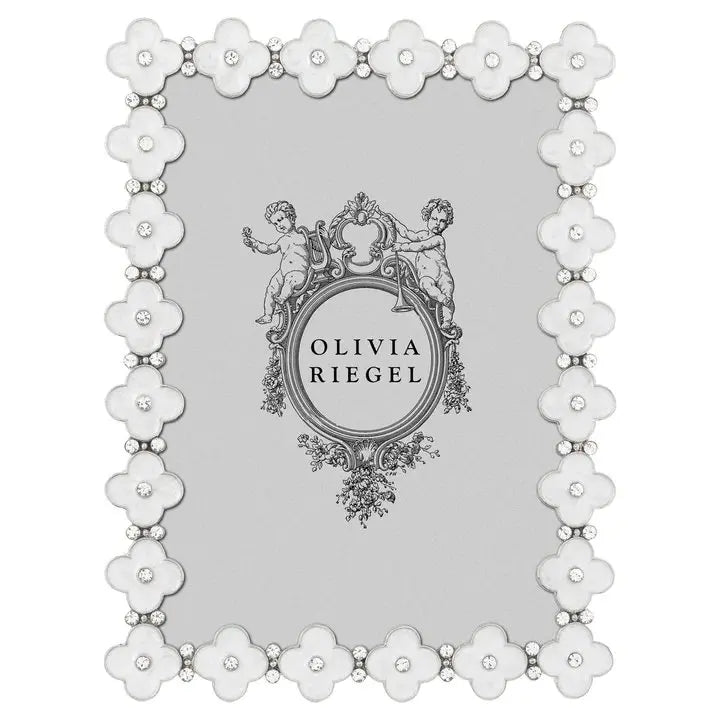 Olivia Riegel White Enamel Clover 5x7 Frame 