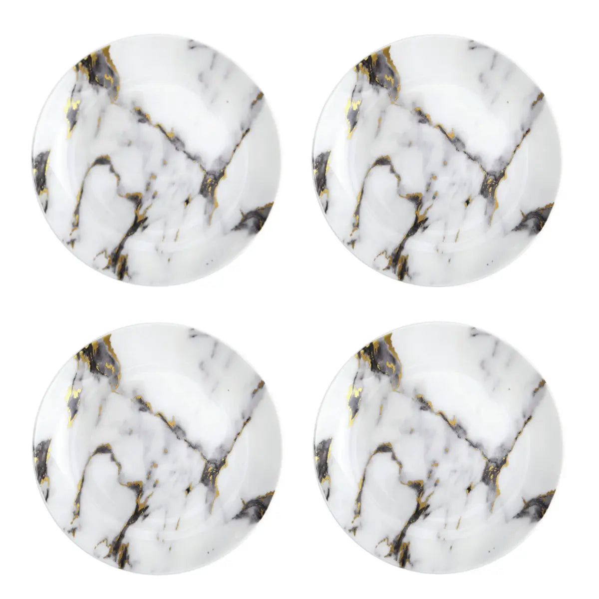 Prouna Marble Venice Fog 6.5 in Canapé Plate- Set of 4.