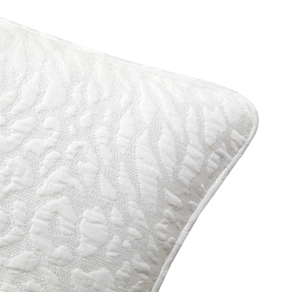 Close up of Yves Delorme Souvenir Decorative Pillow in Blanc