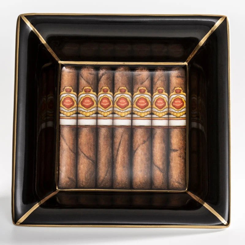An image of Halcyon Days Cigars Square Tray Multi- 4 3/4 X 4 3/4"