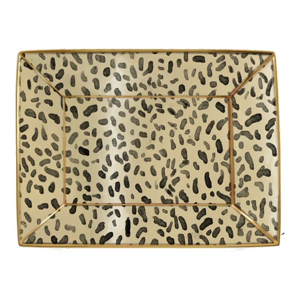 An image of Halcyon Days TR Leopard Trinket Tray Multi- 7 7/8 X 6 1/8"