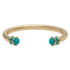 Halcyon Days Salamander Torque Bangle in Turquoise Gold