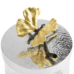 Michael Aram Butterfly Ginkgo Kitchen Canister lid detail