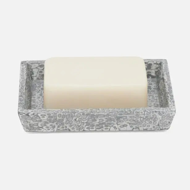 Pigeon and Poodle Callas Soap Dish in Silver, White