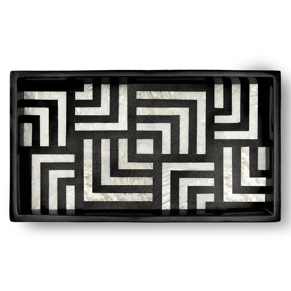 L'Objet Dedale Nested L Tray - Black and White - small