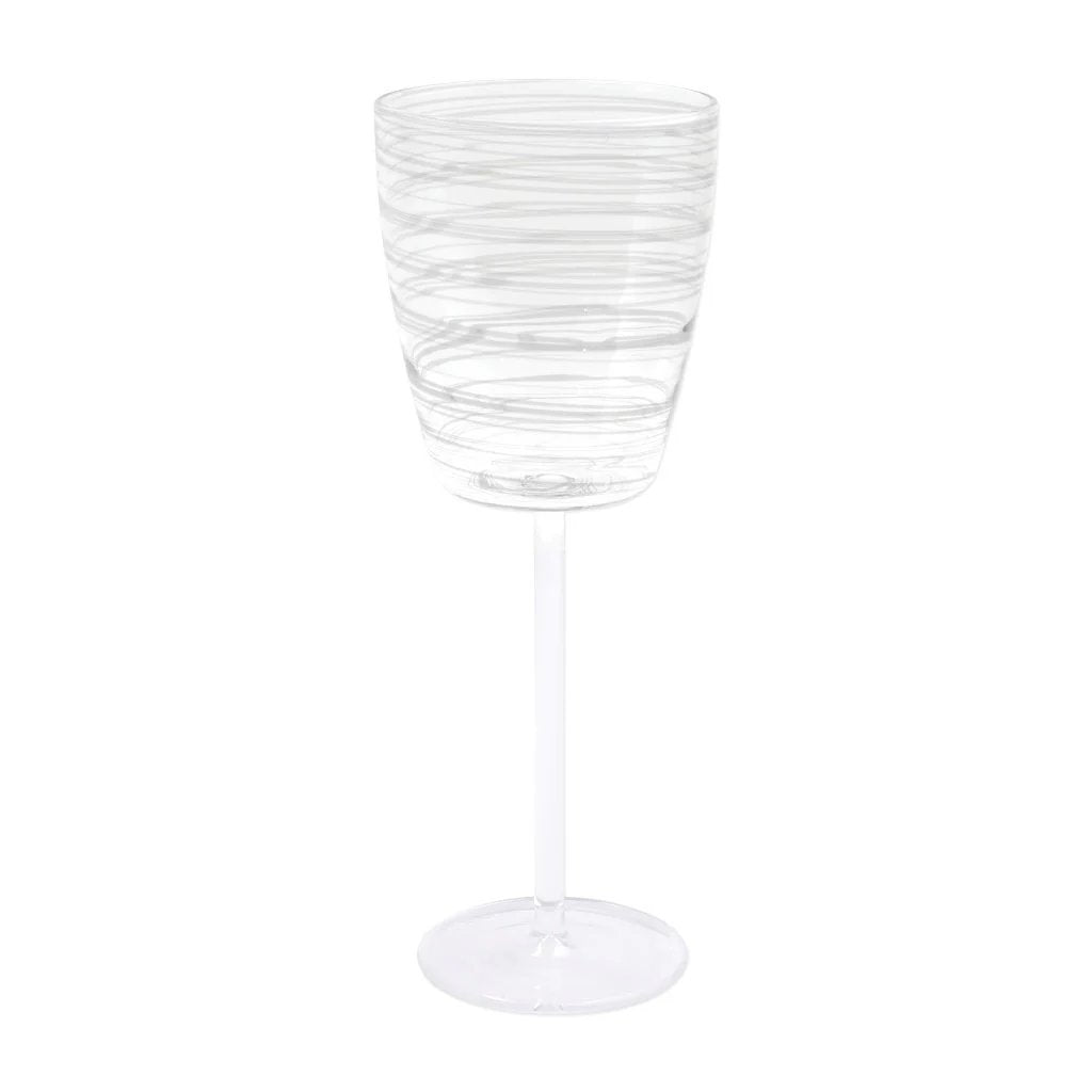 Vietri Swirl White Wine Glass