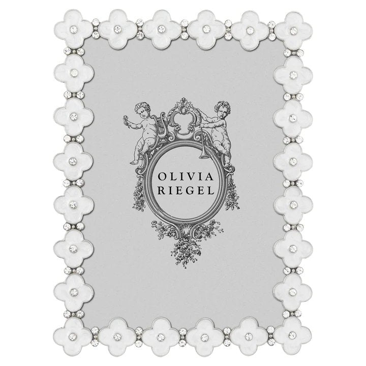 Olivia Riegel White Enamel Clover Frame