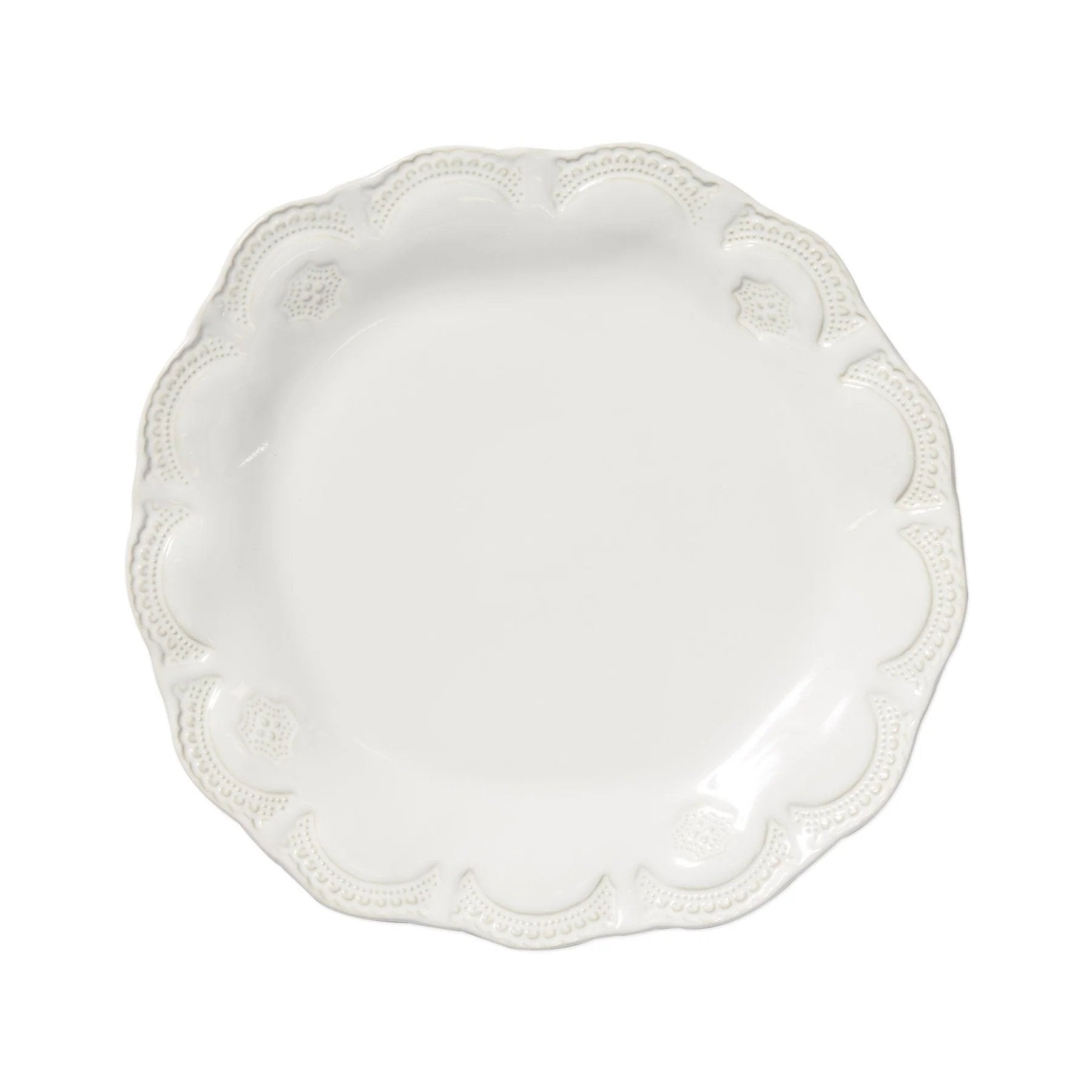 Vietri Incanto Stone Lace Dinner Plate - White