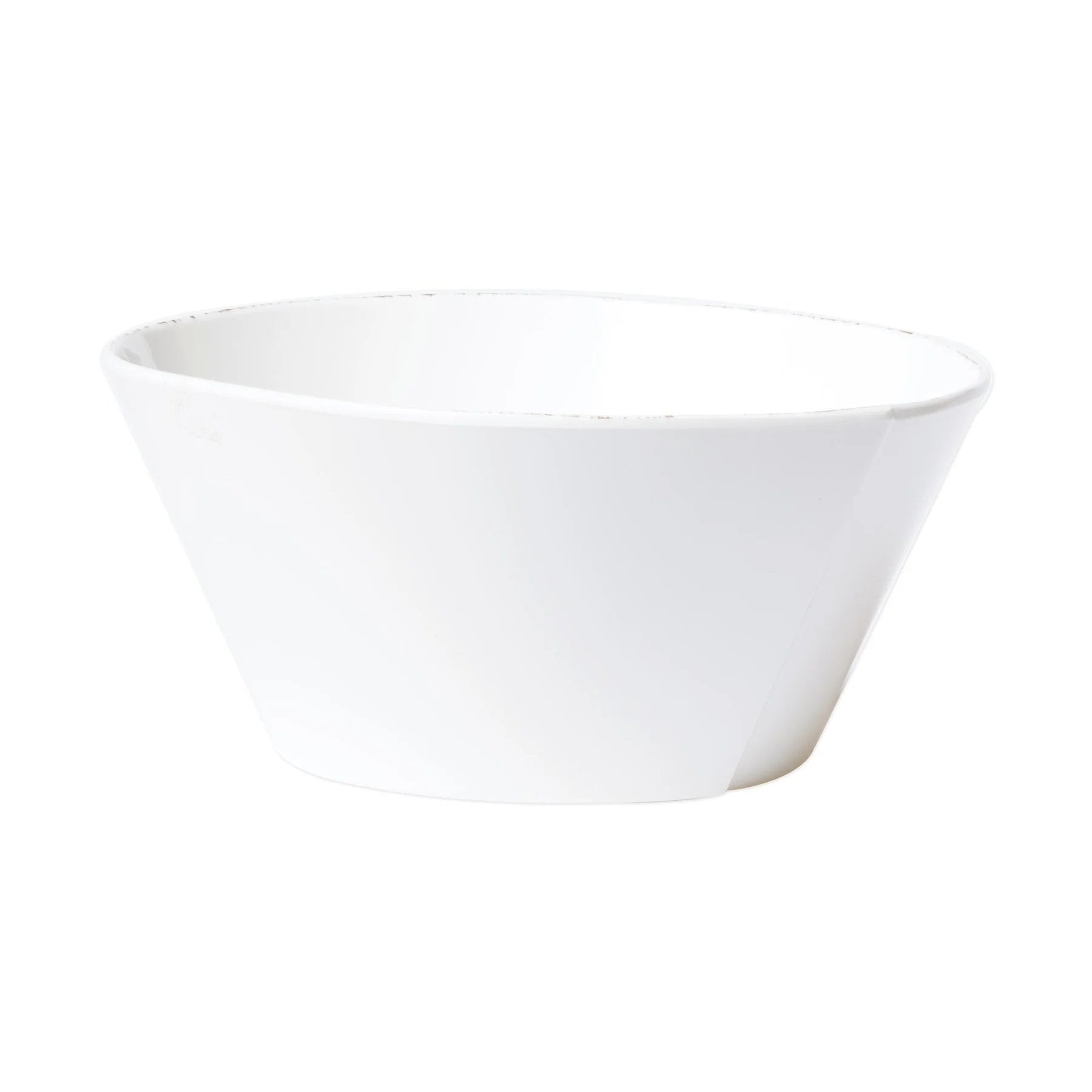 Vietri Lastra Melamine In White , Large Stacking Serving Bowl