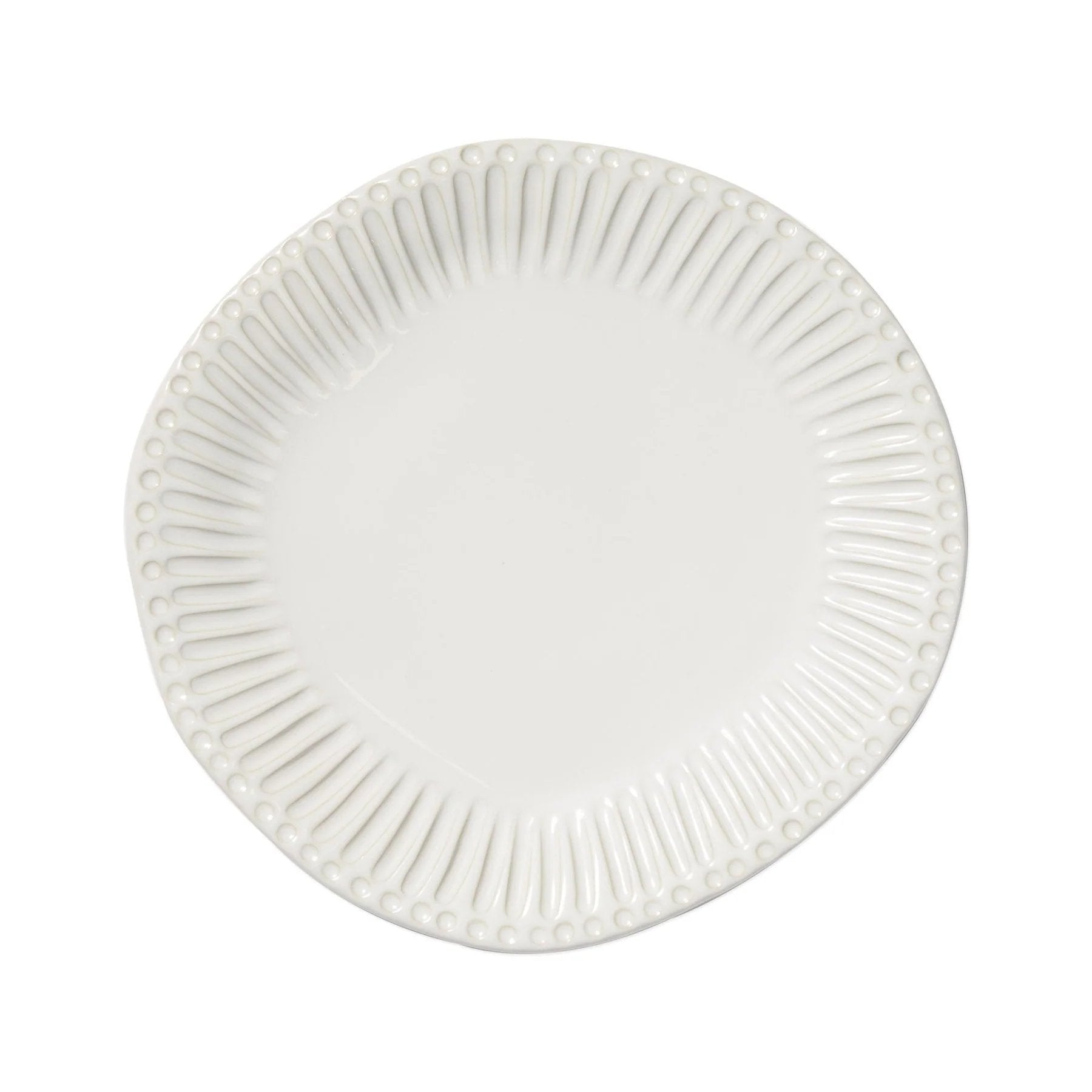 Vietri Incanto Stone Stripe Dinner Plate - White