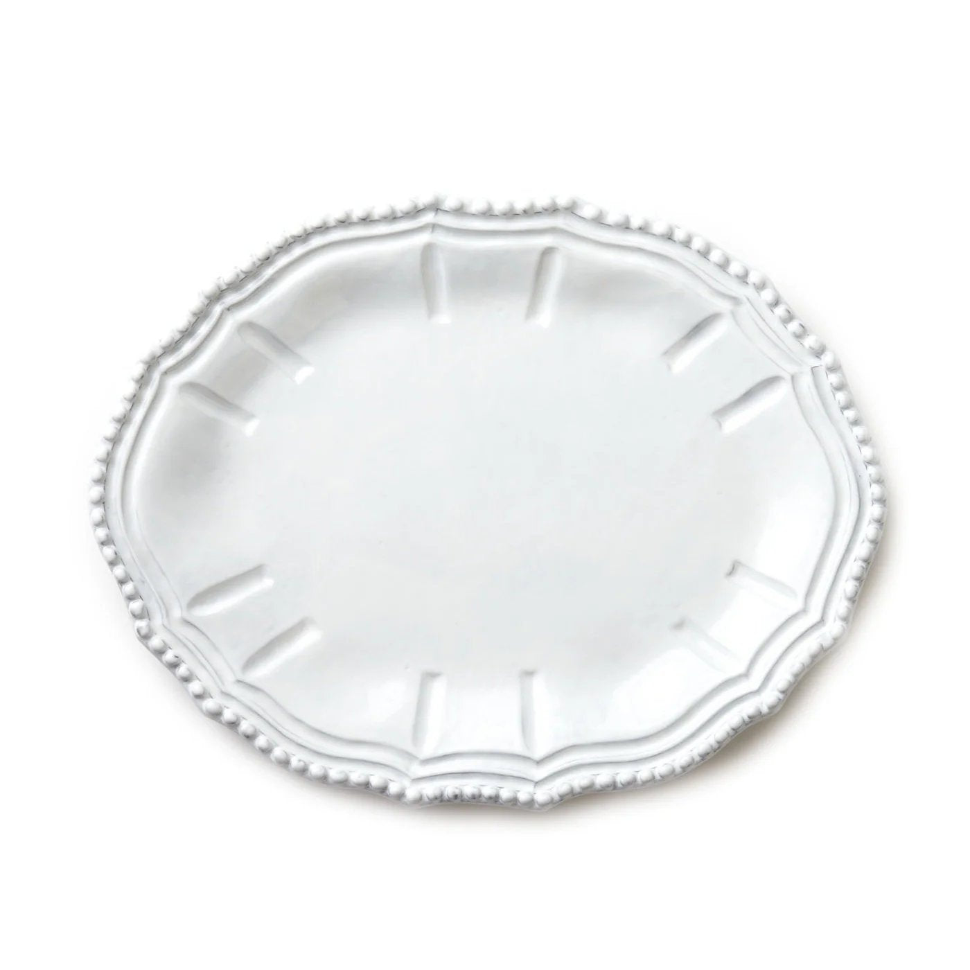 Vietri Incanto Stone White Baroque Small Oval Platter