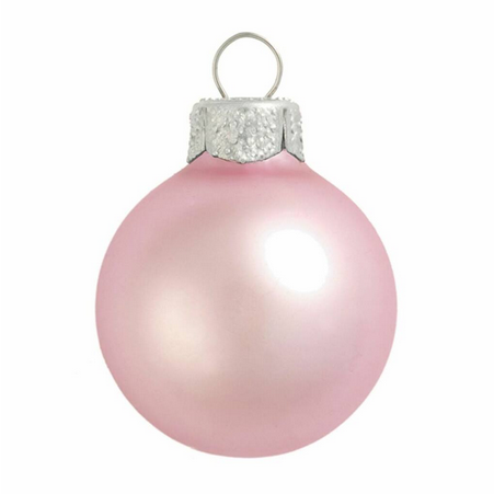 Whitehurst Pale Pink Matte Glass Ornament - 1.5 in - Box of 20