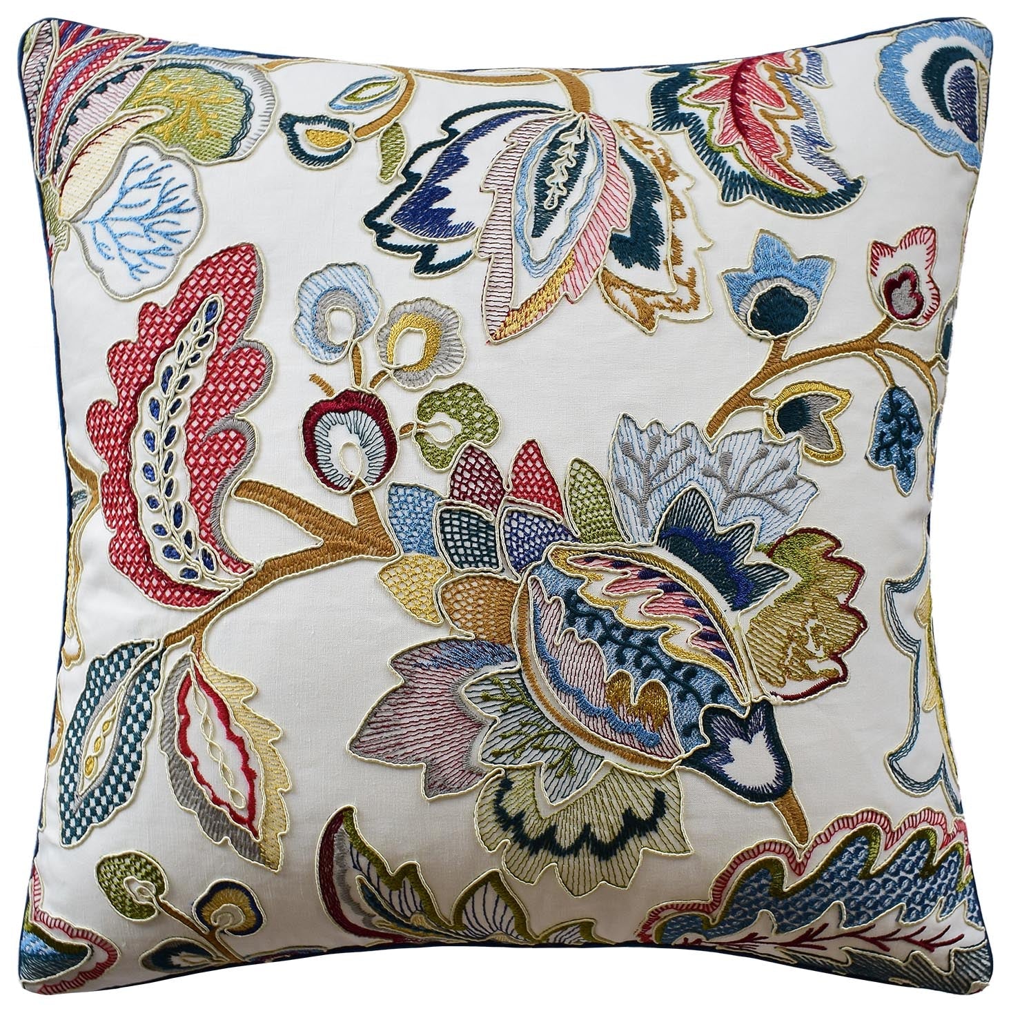 Ryan Studio Decorative Pillow Orford Embrodiery Red/Blue