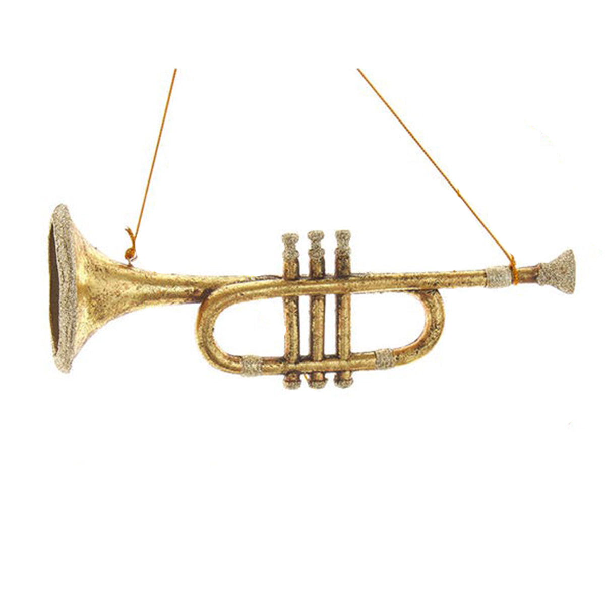 Kurt Adler 8" Antique Gold Trumpet