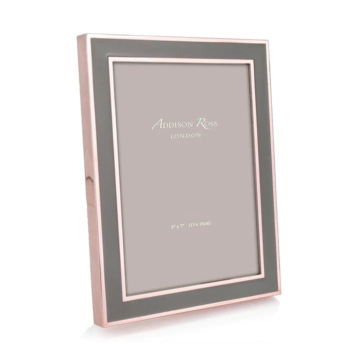 Addison Ross Taupe Enamel with Rose Gold 5"x7" Frame