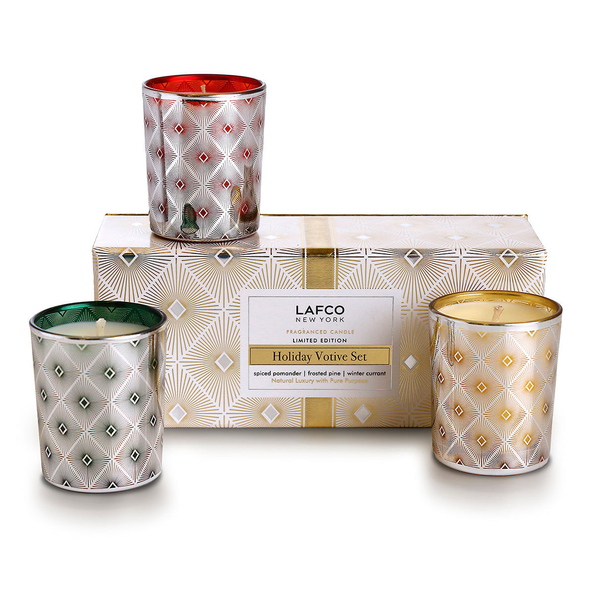 Image of Lafco Holiday Votive candle set.