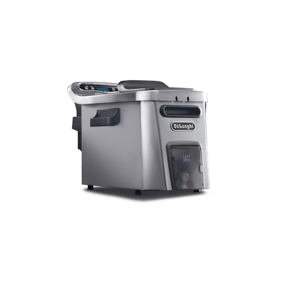 An image of DeLonghi Livenza Dual Zone Digital 4.5L Stainless Steel Deep Fryer with Easy Clean Drain System