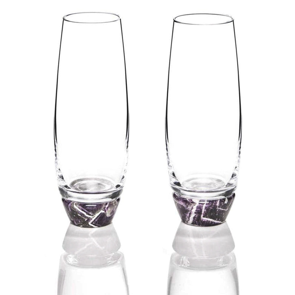 Anna by RabLabs Amethyst & Crystal Champagne Glasses, Set of 2