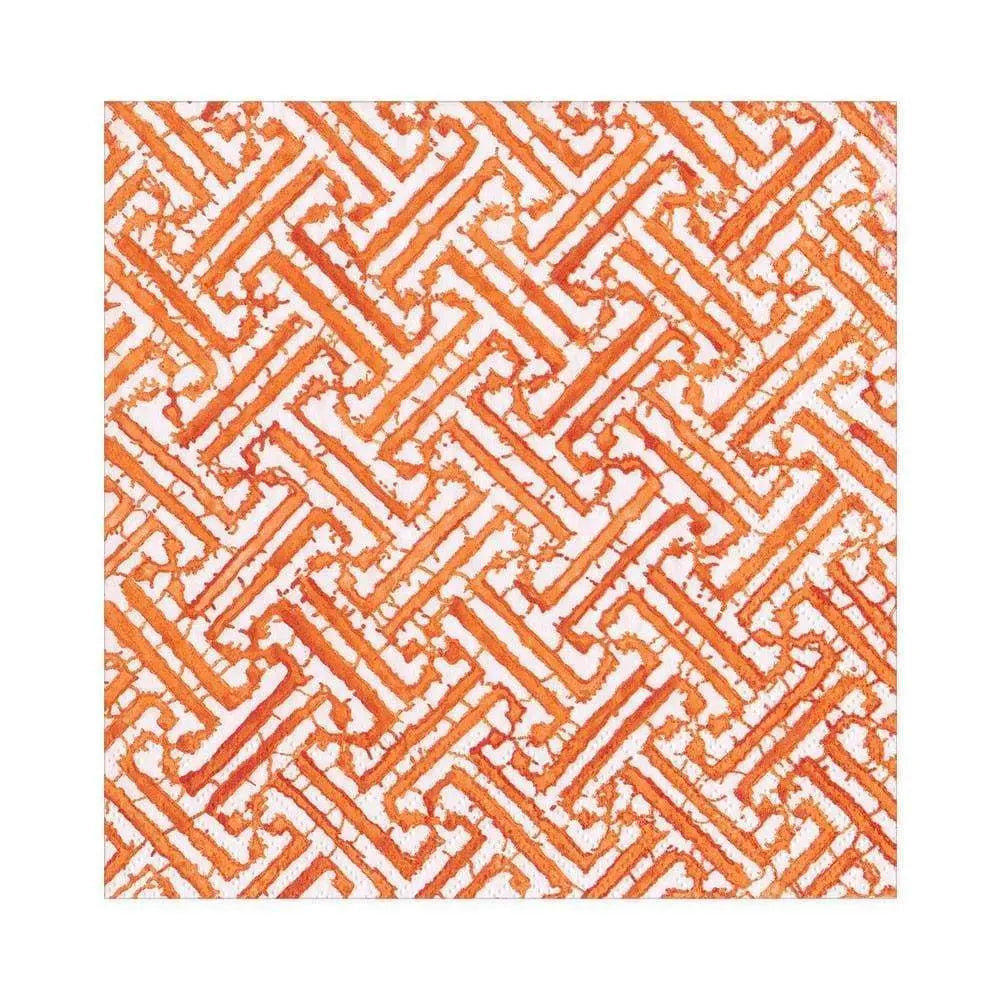 Caspari Fretwork Luncheon Napkin in orange