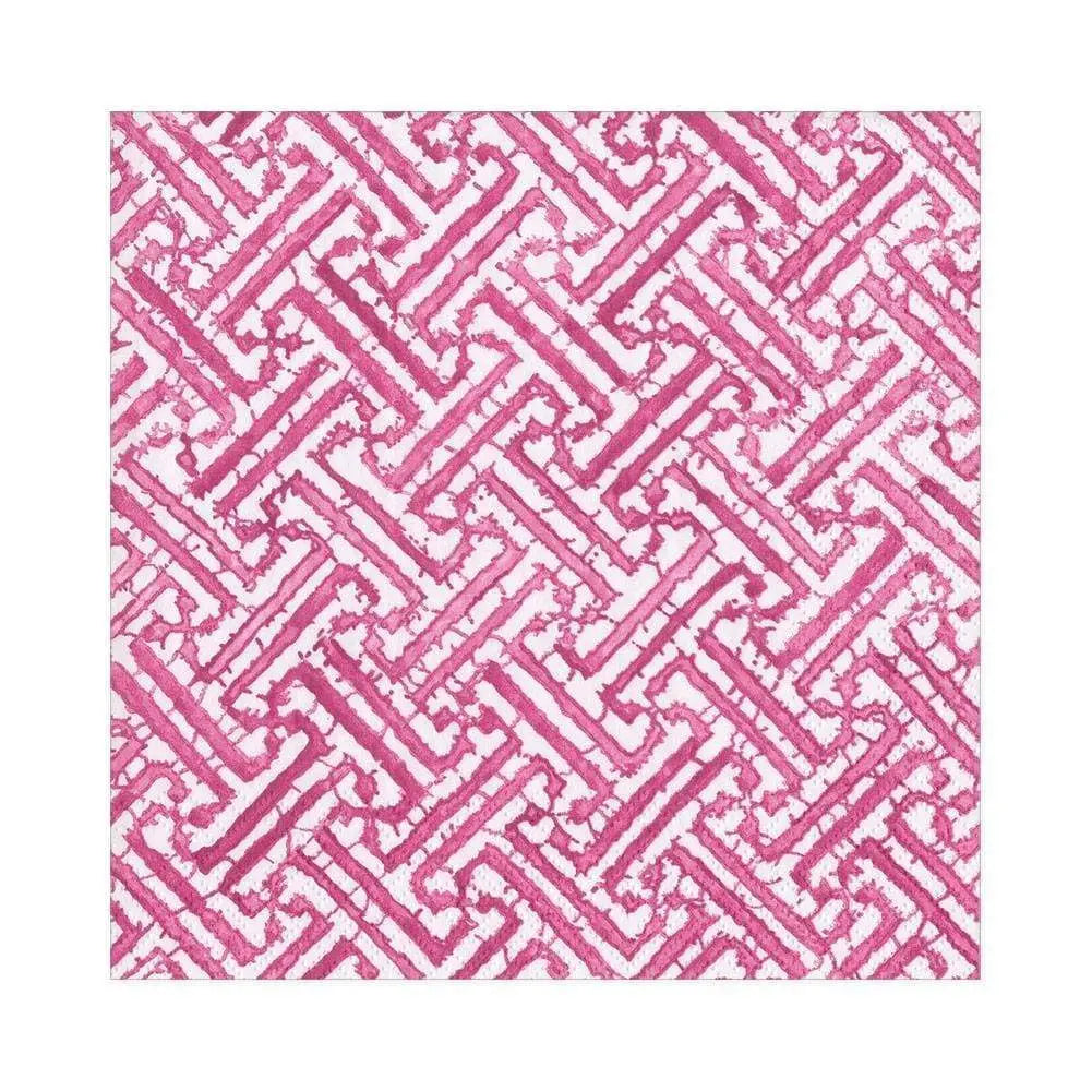 Caspari Fretwork Luncheon Napkin in Fuchsia