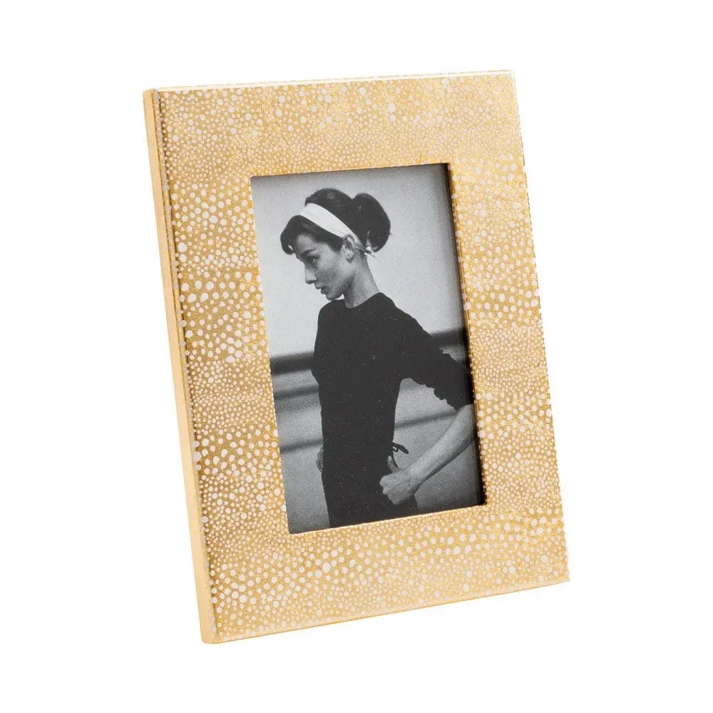 Caspari Pebble Lacquer five by seven Picture Frame with a woman in the photo