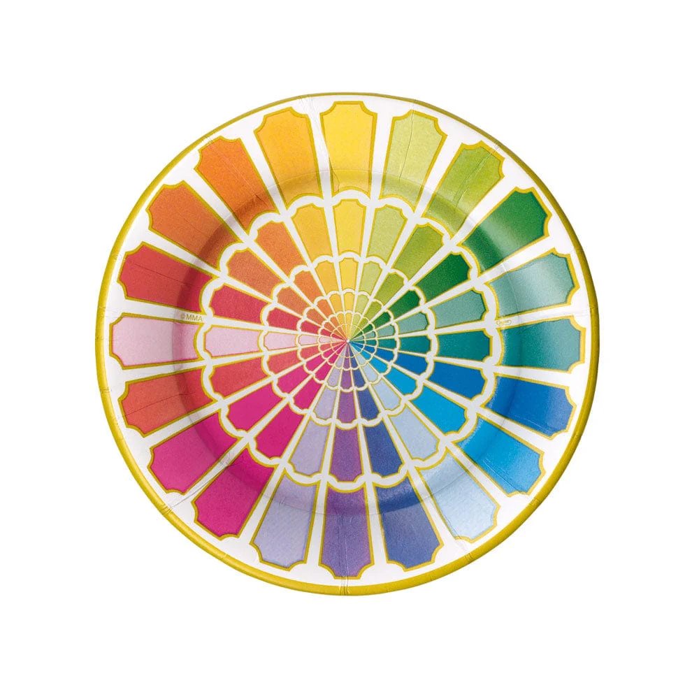 An image of Caspari Color Wheel Round Salad & Dessert Plate
