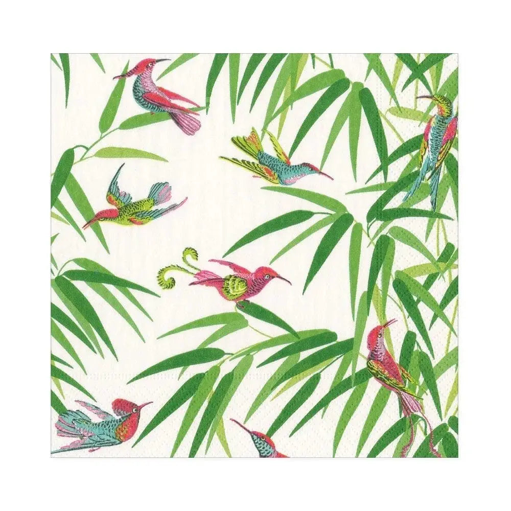 Caspari Birds in Paradise Guest Towel White