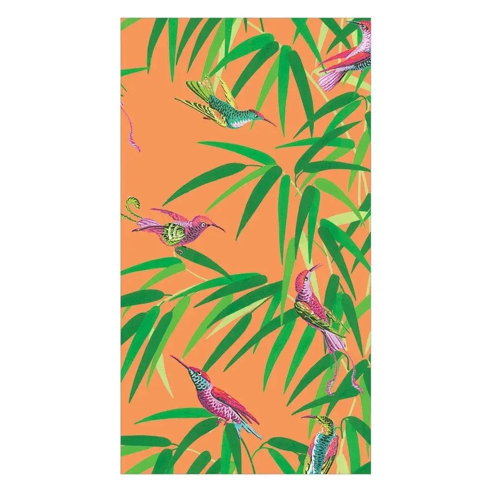 Caspari Birds in Paradise Guest Towel Orange