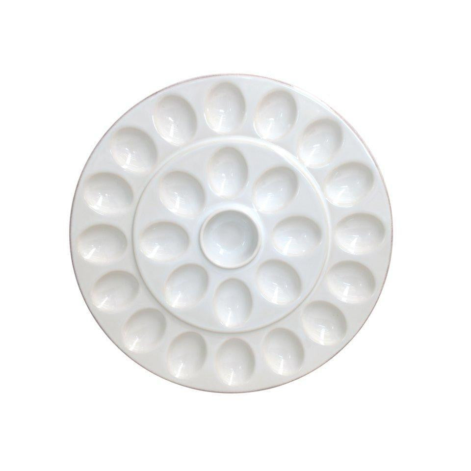 CasaFina Cook & Host White Egg Platter