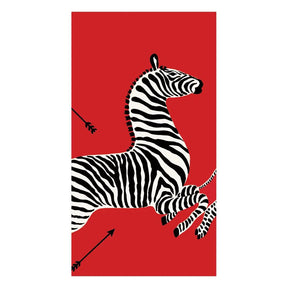 Caspari Red Zebra Guest Towel