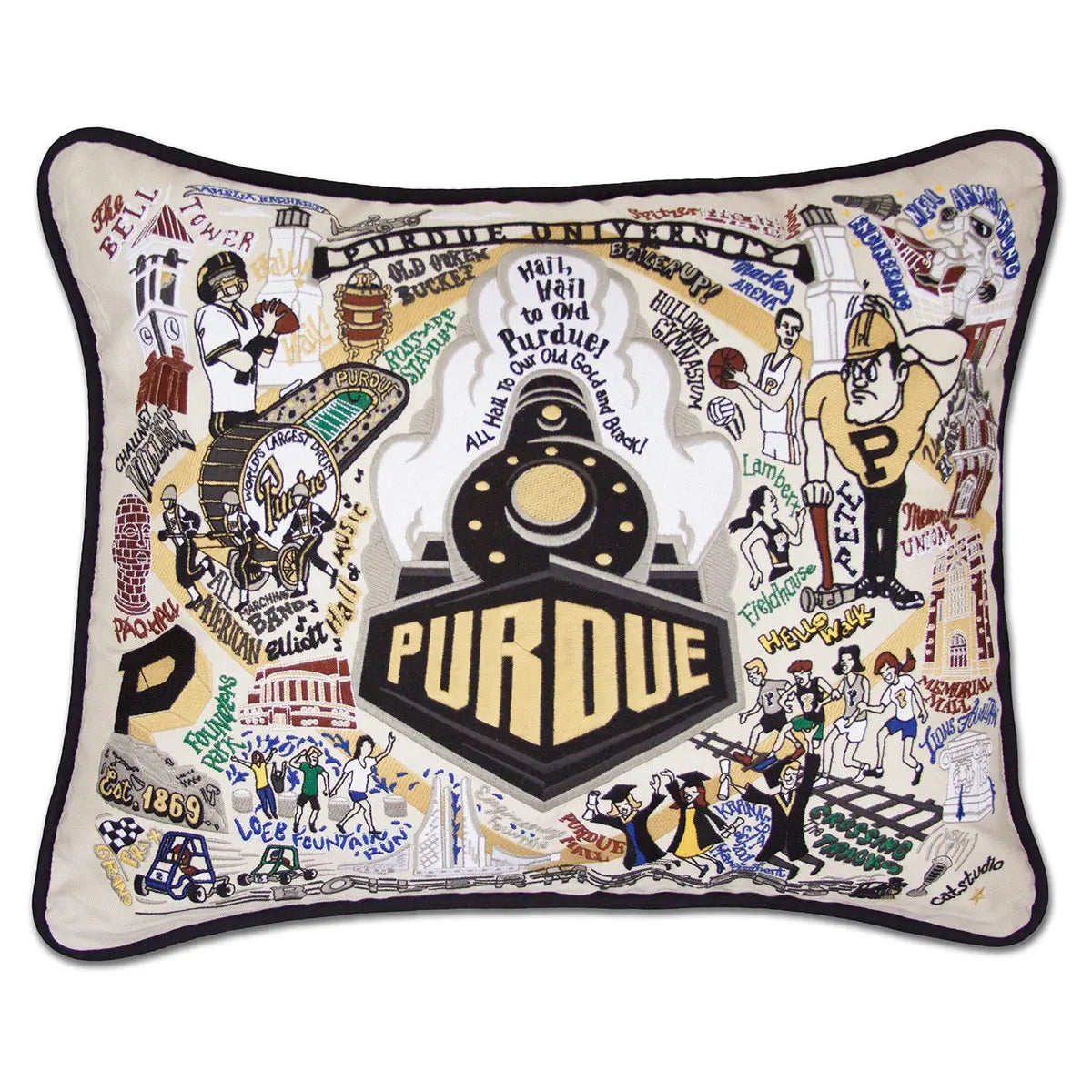 Catstudio Purdue University Collegiate Embroidered Pillow