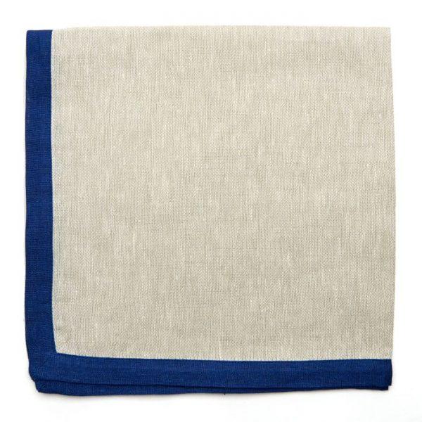 An image of Deborah Rhodes Cabana Border Flax Napkin - Set of 4