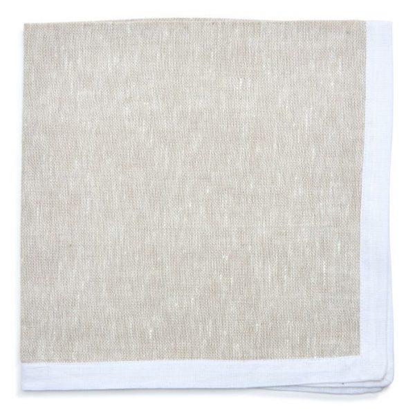 Deborah Rhodes Cabana Border Flax Napkin - Set of 4