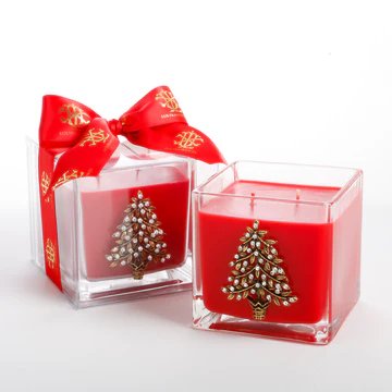 An image of Lux Fragrances Noel Square Candle with Tree 20 oz