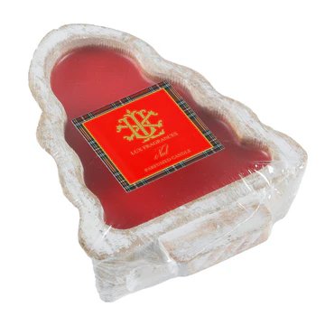 An image of Lux Fragrances Noel 2-Wick White Tree Wood Bowl Candle