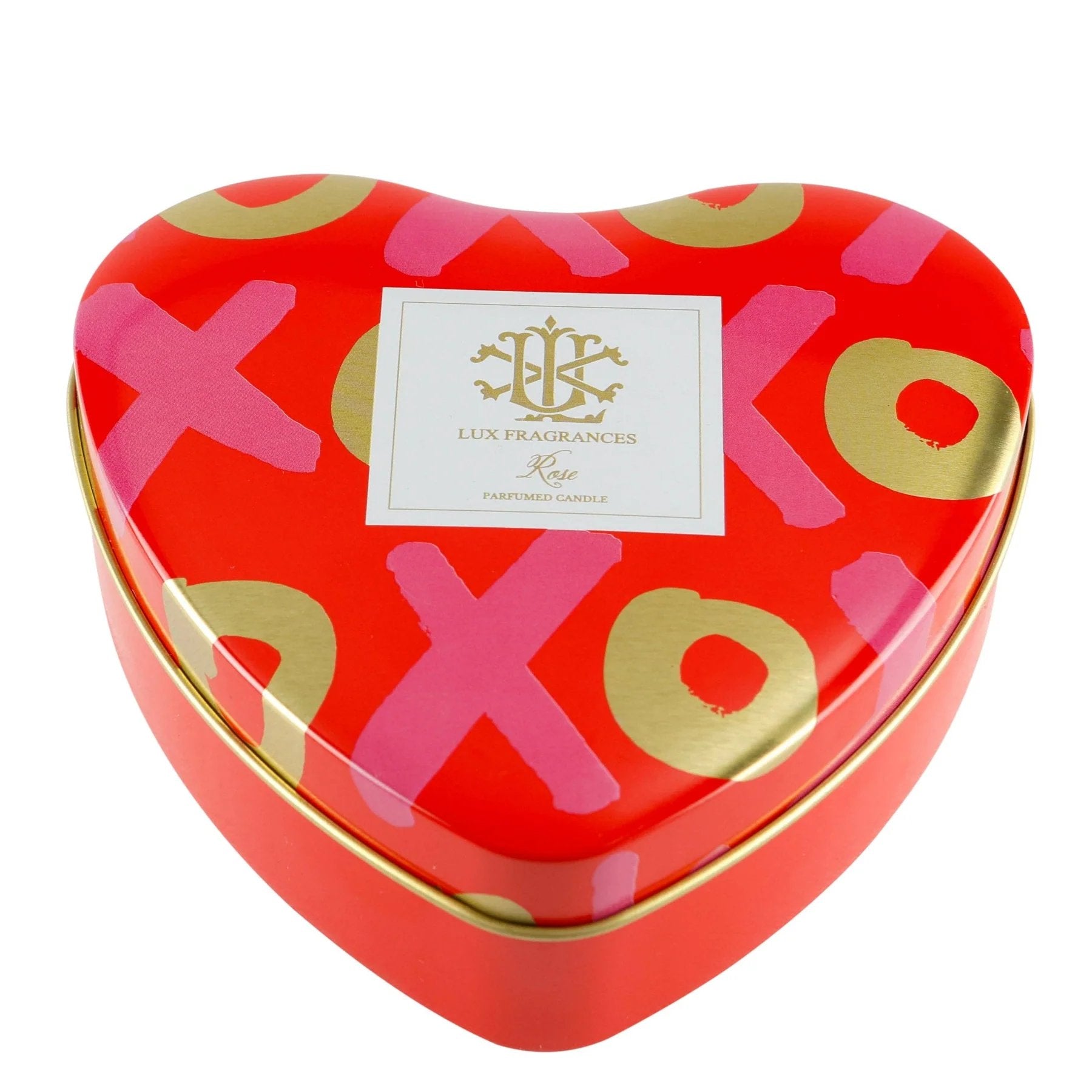 An image of Lux Fragrances Rose Heart Tin Candle