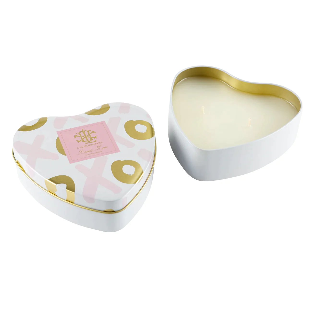 An image of Lux Fragrances Lover's Lane Heart Tin Candle