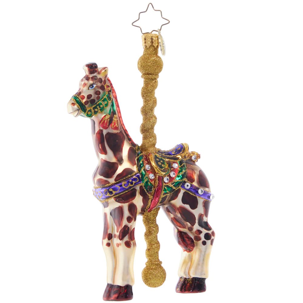 An image of Christopher Radko Gilded Giraffe Ornament